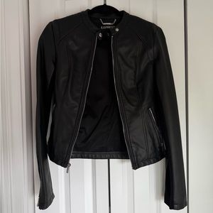 Express black faux leather jacket size XS